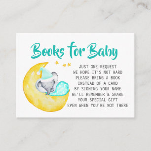 Elephant Baby shower Books for Baby Informatiekaartje