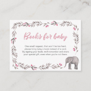 Elephant Baby shower Books for baby Informatiekaartje
