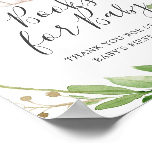 Elephant Baby shower Books for Baby Sign Poster (Hoek)