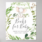 Elephant Baby shower Books for Baby Sign Poster (Voorkant)