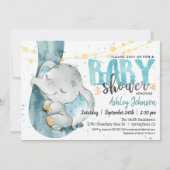 Elephant Baby shower Boy beroemd gemaakt door Blue Kaart (Voorkant)