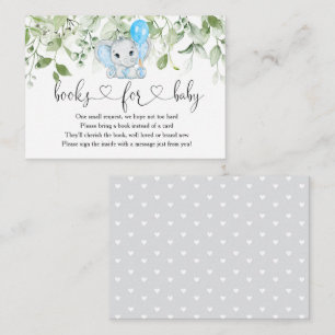 Elephant Baby shower Boy boekt voor Baby Informatiekaartje