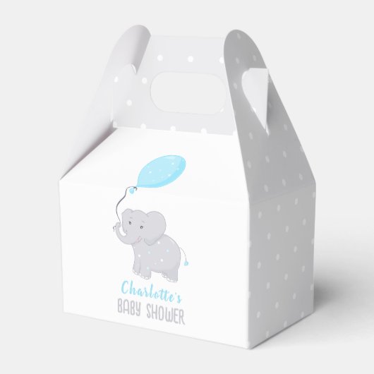 Elephant Baby shower Boy Cute Favor Box Bedankdoosjes (Voorkant Zijde)