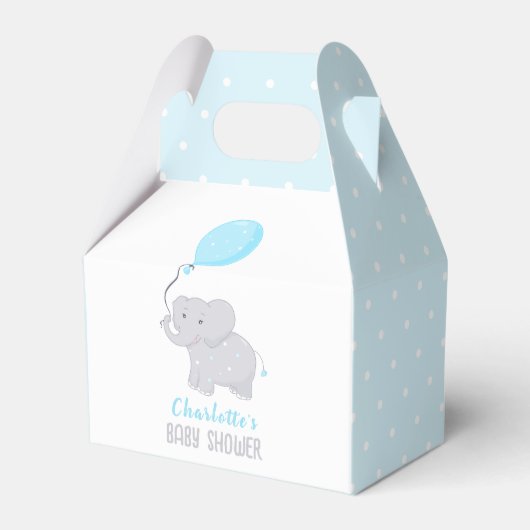 Elephant Baby shower Boy Cute Favor Box Bedankdoosjes (Voorkant Zijde)