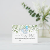Elephant Baby shower Boy Hoe groot is mama's buik Informatiekaartje (Staand voorkant)