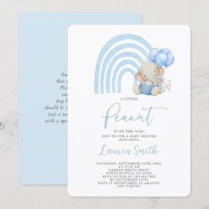Elephant Baby shower Boy Invitation Kaart