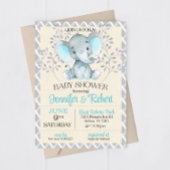 Elephant Baby shower Boy Invitation Kaart