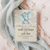 Elephant Baby shower Boy Invitation Kaart