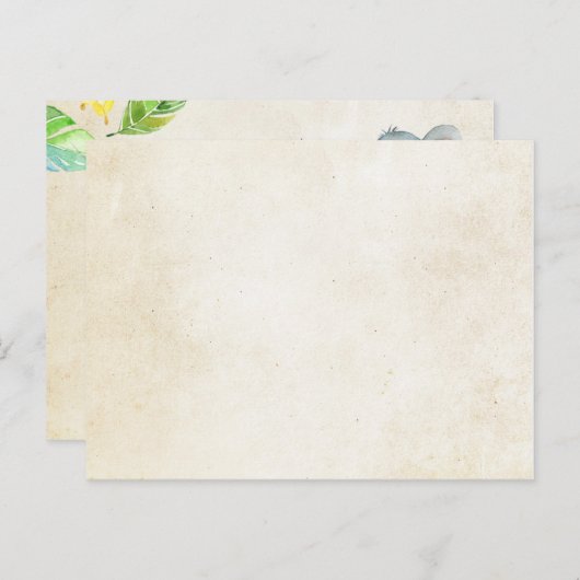 Elephant Baby shower - Breng een boek insert Uitnodiging Briefkaart (Voorkant / Achterkant)