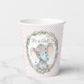 Elephant Baby shower Cups van zoete meisjes Papieren Bekers (Achterkant)