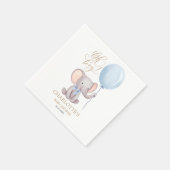 Elephant Baby shower Custom Boy Blue Balloon Servet (Hoek)
