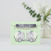 Elephant Baby shower Dank je wel Bedankkaart (Staand voorkant)