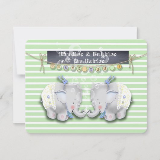 Elephant Baby shower Dank je wel Bedankkaart (Voorkant)