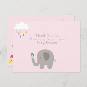 Elephant Baby shower Dank u Briefkaart