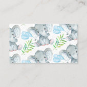 Elephant Baby shower Diaper Raffle Card Tussenvoeg Informatiekaartje (Achterkant)