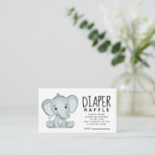 Elephant Baby shower Diaper Raffle Informatiekaartje (Staand voorkant)