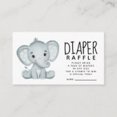Elephant Baby shower Diaper Raffle Informatiekaartje (Voorkant)