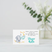 Elephant Baby shower Diaper Raffle Informatiekaartje (Staand voorkant)
