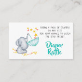 Elephant Baby shower Diaper Raffle Informatiekaartje (Voorkant)