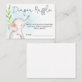 Elephant Baby shower Diaper Raffle Insert Informatiekaartje (Voorkant / Achterkant)