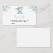 Elephant Baby shower Diaper Raffle Visitekaartje (Voorkant / Achterkant)