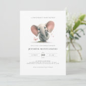 Elephant Baby shower een beetje pinda op weg naar Kaart (Staand voorkant)