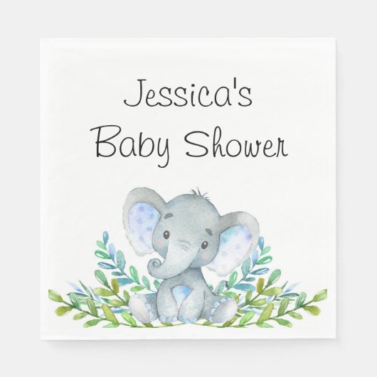 Elephant Baby shower, eerste verjaardagsfeest serv Servet (Voorkant)