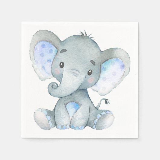 Elephant Baby shower, eerste verjaardagsfeest serv Servet (Voorkant)