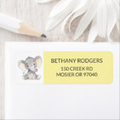 Elephant Baby shower Envelope Return Address Etiket (Insitu)