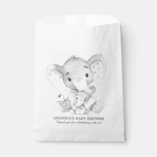 Elephant Baby shower Favor Bags Bedankzakje (Voorkant)