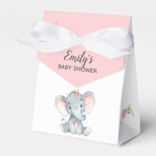 Elephant Baby shower Favor Box (Girl) Bedankdoosjes