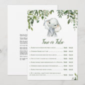 Elephant Baby shower Game w antwoord 5x7 formaat Kaart (Voorkant / Achterkant)