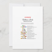 Elephant Baby shower Game w antwoord 5x7 formaat Kaart (Achterkant)