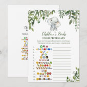 Elephant Baby shower Game w antwoord 5x7 formaat Kaart (Voorkant / Achterkant)