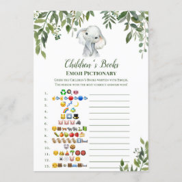 Elephant Baby shower Game w antwoord 5x7 formaat Kaart