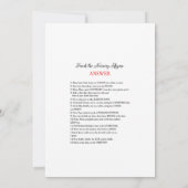 Elephant Baby shower Game w antwoord terug 5x7 for Kaart (Achterkant)