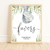 Elephant baby shower geeft de voorkeur aan teken g poster