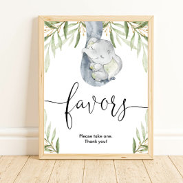 Elephant baby shower geeft de voorkeur aan teken g poster