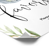 Elephant baby shower geeft de voorkeur aan teken g poster (Hoek)