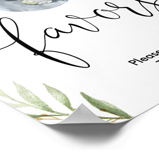 Elephant baby shower geeft de voorkeur aan teken g poster (Hoek)