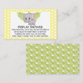 Elephant Baby shower Gender Neutrale Display Showe Informatiekaartje (Voorkant / Achterkant)