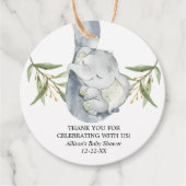 Elephant baby shower gender-neutrale gunstlabels bedankjes labels (Voorkant)
