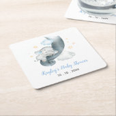 Elephant Baby shower gepersonaliseerd (Elephant Cl Kartonnen Onderzetters (Schuin)