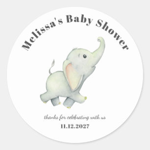Elephant Baby shower Geslacht Neutraal Aangepast Ronde Sticker
