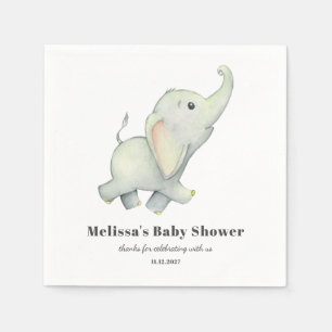 Elephant Baby shower Geslacht Neutraal Aangepast Servet