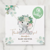Elephant Baby shower Geslacht Neutraal Bedankjes Labels (Voorkant)
