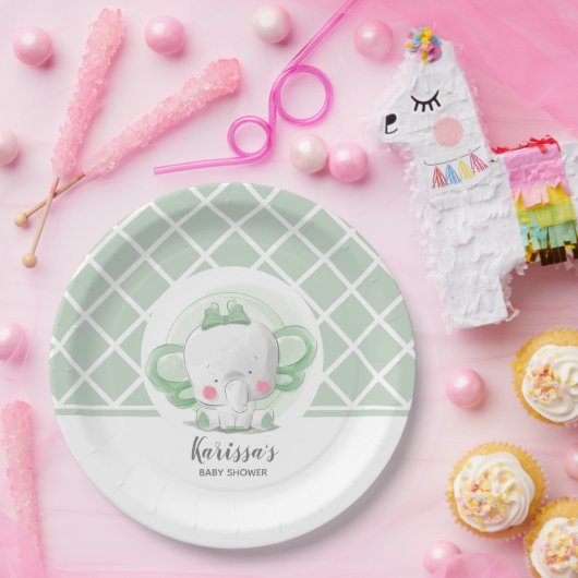 Elephant Baby shower Geslacht Neutraal Papieren Bordje (Feest)