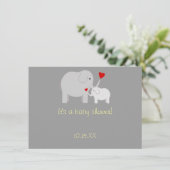 Elephant Baby shower Geslacht Neutrale Uitnodiging (Staand voorkant)