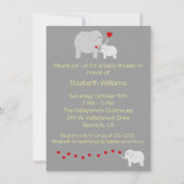 Elephant Baby shower Geslacht Neutrale Uitnodiging (Achterkant)