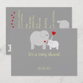 Elephant Baby shower Geslacht Neutrale Uitnodiging